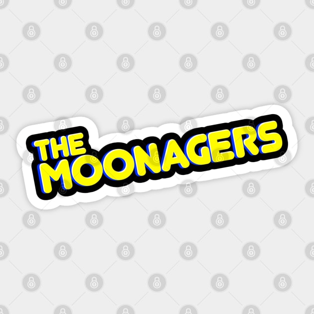 THE MOONAGERS - Small Text Logo Sticker by TeeShawn